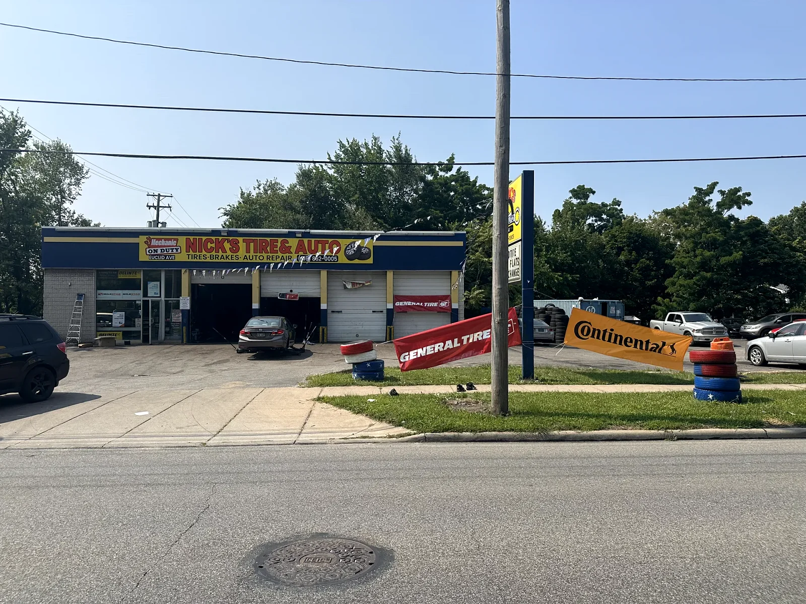 Wheel alignment Cleveland — precision Hunter alignment at Nick's Tire & Auto Euclid Ave